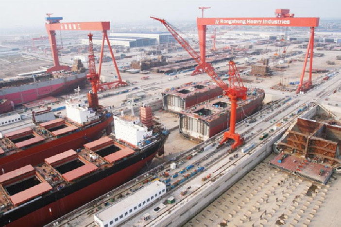 Le chantier Rongsheng Heavy Industries, l'un des plus grands chantiers chinois, a publié de très mauvais chiffres pour le 1er semestre 2012  (Rongsheng Heavy Industries)