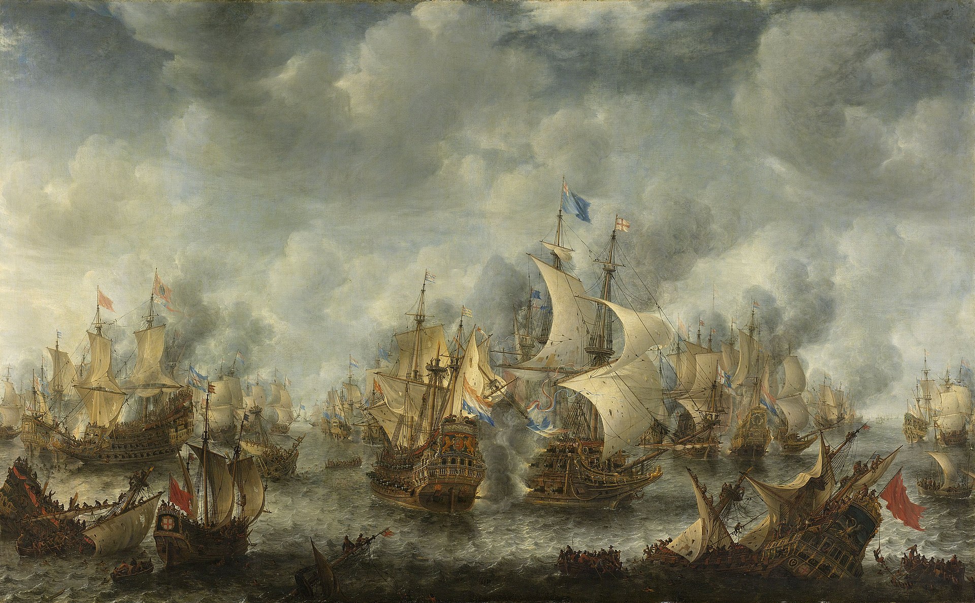 Cela s'est passé un  10 aout -  Chronique  navale  -  Histoire- Battle_of_Scheveningen_Slag_bij_Ter_HeijdeJan_Abrahamsz._Beerstraten